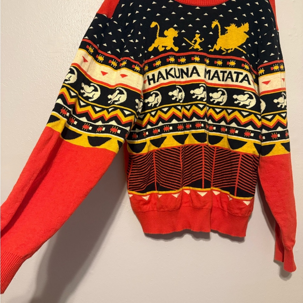 Disney Hakuna Matata Crewneck Sweater - Red, Yellow, Black
